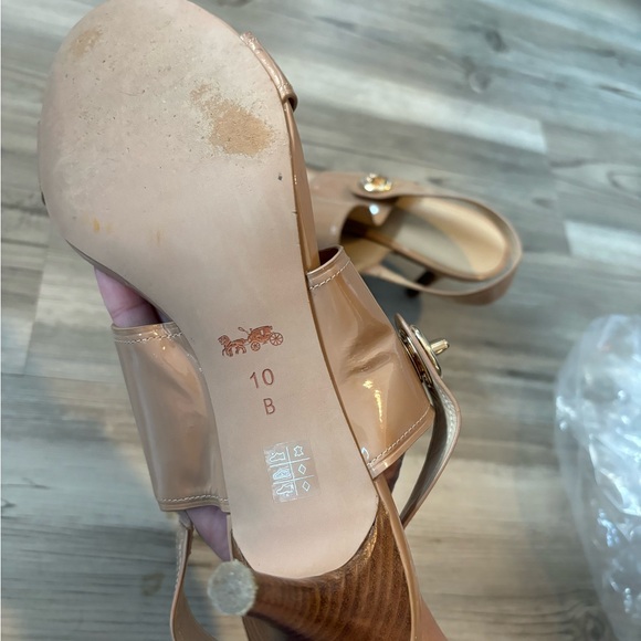 Coach Marla Slingback Nude, Patent leather Sandal Size 10 - Picture 6 of 7